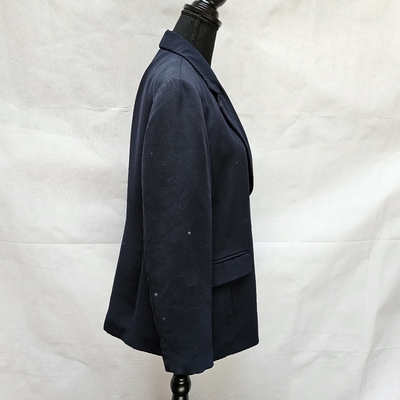 Emma James Navy Blue Notched Lapel Blazer 100% Polyester Size 12 - Picture 3 of 6